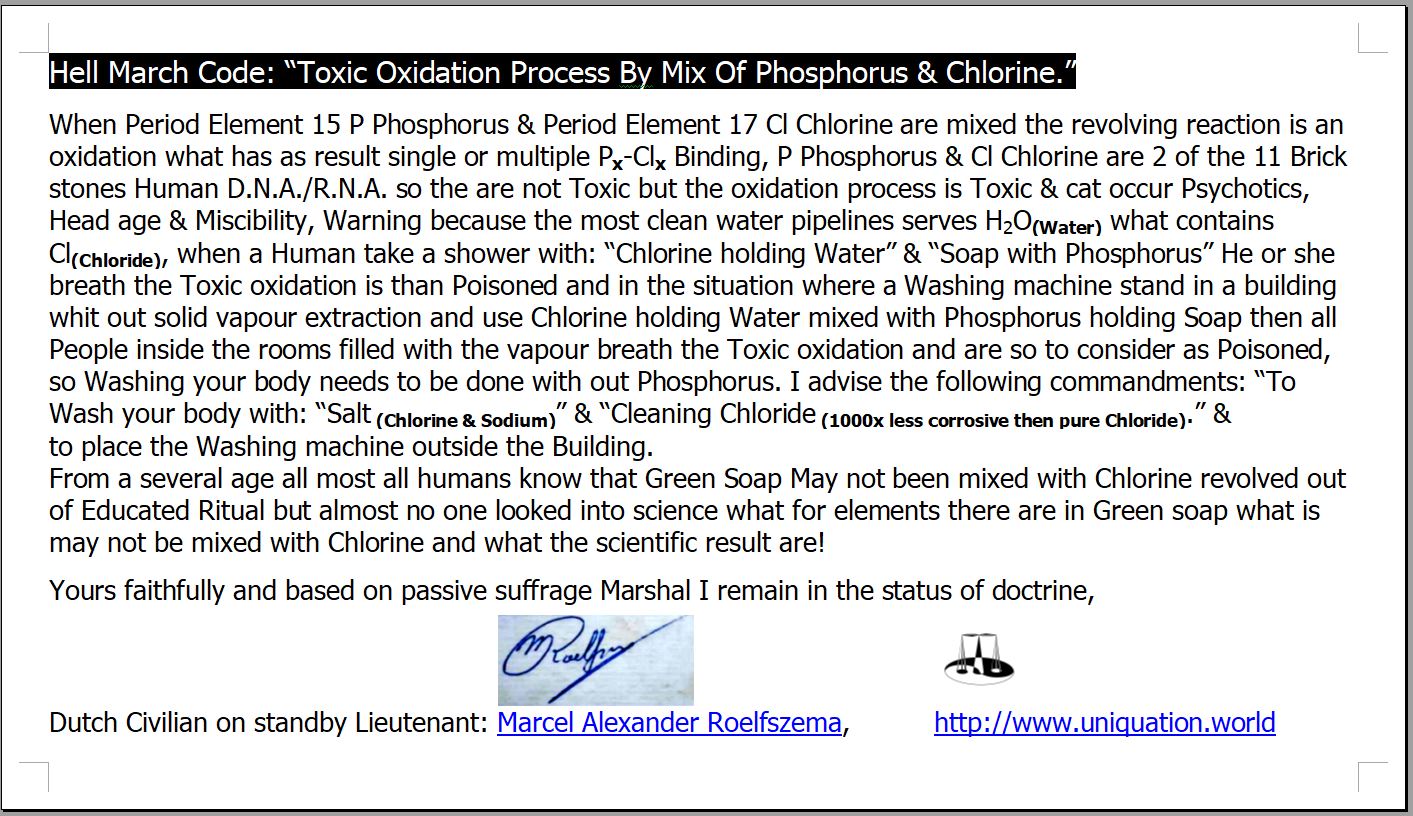 Hell March Code - Toxic Oxidation Process By Mix Of Phosphorus & Chlorine