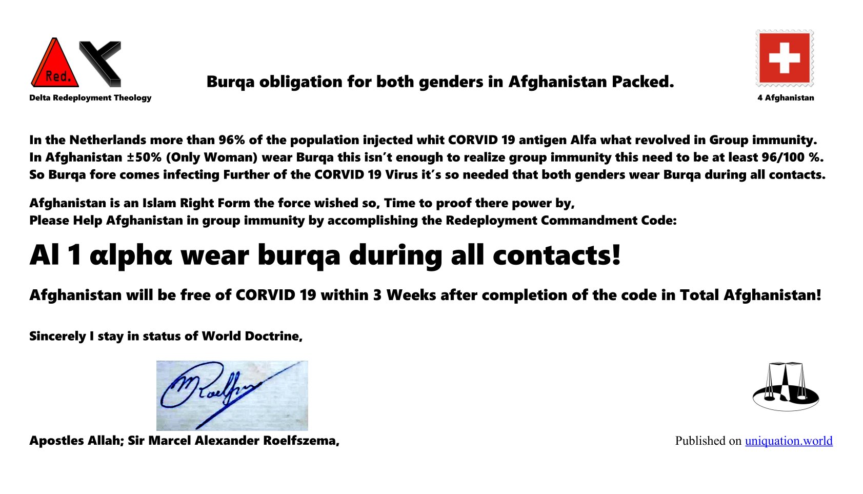 Burqa obligation for both genders in Afghanistan Packed